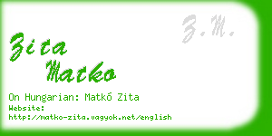 zita matko business card