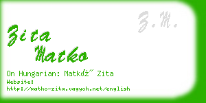 zita matko business card